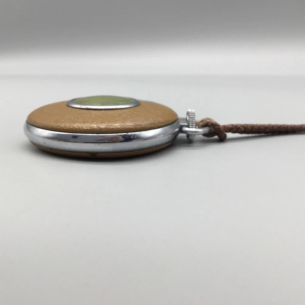 Vintage Ingraham The E Pocket Watch Leather 50mm Monogram AWB Manual Wind